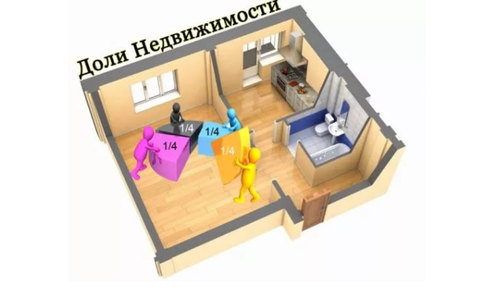 Долевая собственность подразумевает, что хозяину принадлежит некая часть многокомнатной квартиры